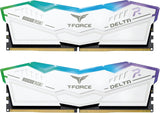 TEAMGROUP T-Force Delta RGB DDR5 32GB Kit (2x16GB) 6400MHz (PC5-51200) CL40 Desktop Memory Module Ram (White) for Z690 – FF4D532G6400HC40BDC01