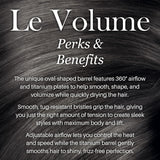 L’ANGE HAIR Le Volume 2-in-1 Titanium Brush Dryer Black | 75MM Hot Air Blow Dryer Brush in One with Oval Barrel | Hair Styler for Smooth, Frizz-Free Results for All Hair Types