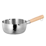 CUTICATE Japanese Saucepan Sauce Pan Universal Stoves Noodles Pasta Long Handle Stovepot Cooking Pot for Hiking Indoor Outdoor Camping 18cm